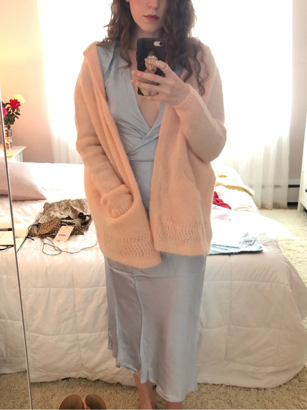 Sezane Pink Sweater Hoodie with Pockets and Hood, XS - Picture 5 of 12
